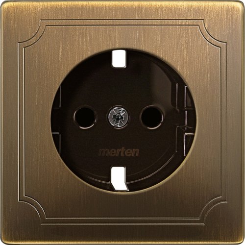 Лицевая панель Schneider Electric Merten Antique для 1-м. розетки 220Вт античная латунь фото Лицевая панель Schneider Electric Merten Antique для 1-м. розетки 220Вт античная латунь картинка